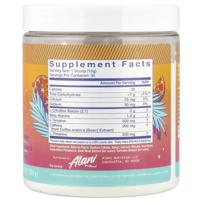 Alani Nu, предтренировочный комплекс, апельсиновый поцелуй, 300 г (10,5 унции)