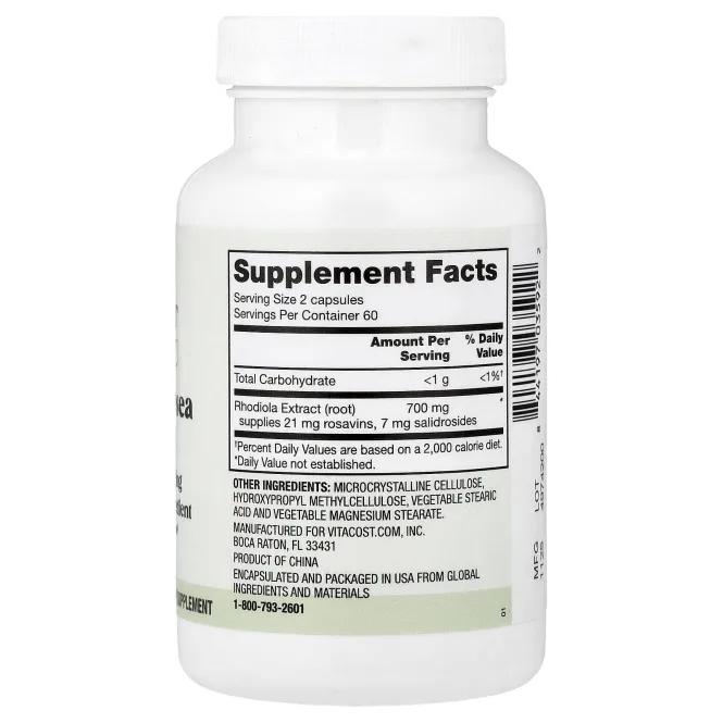 Vitacost, Everyday, экстракт родиолы розовой, 120 капсул (350 мг в капсуле)