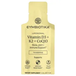 Cymbiotika, липосомальные витамины D3, K2 и коэнзим Q10, мандарин, 28 пакетиков по 5 мл (0,17 жидк. унции)