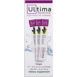 Ultima Replenisher, Электролит в порошке, Виноград, 10 пакетов, 0,12 унции (3,4 г) каждый