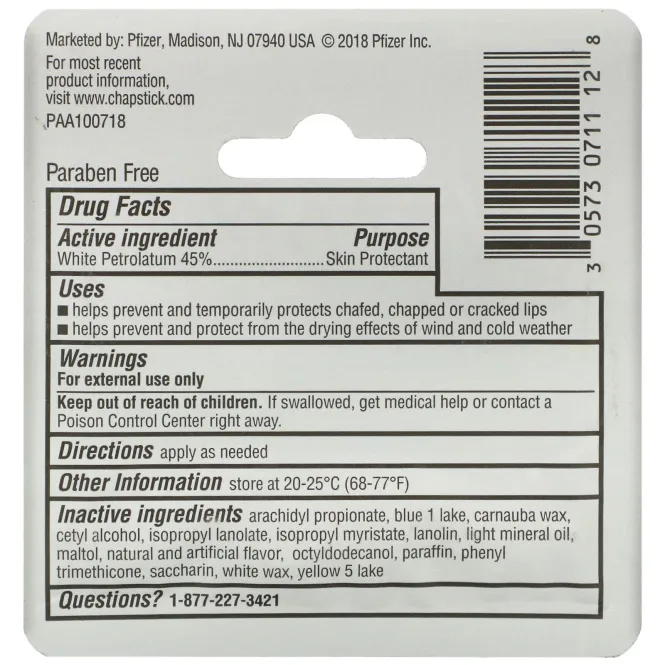 Chapstick, Защитный бальзам для губ, «Классическая мята», 4 г