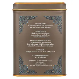 Harney & Sons, HT Tea Blend, со вкусом шоколада и мяты, 20 чайных саше, 40 г (1,4 унции)