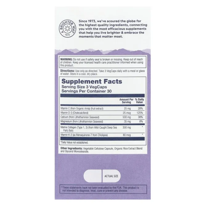 Solaray, Collagen Bone Complete, усовершенствованная формула костной матрицы, 90 капсул с оболочкой из ингредиентов растительного происхождения