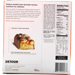 Detour, Батончики из сывороточного белка со вкусом карамели и арахиса, 12 батончиков по 3 унции (85 г) каждый