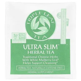 Triple Leaf Tea, Ultra Slim, травяной чай, с листьями белой шелковицы, без кофеина, 20 чайных пакетиков, 33 г (1,16 унции)