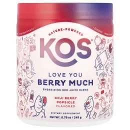 KOS, Love You Berry Much, энергетическая смесь красных соков, фруктовый лед из ягод годжи, 391,6 г (13,81 унции)