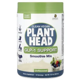 Genceutic Naturals, Clean Vegan Plant Head®, GLP-1 Support, смесь для смузи, без добавок, 354,5 г (12,5 унции)