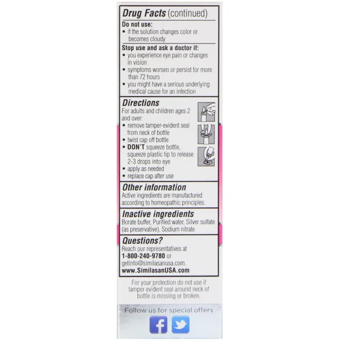 Similasan, Против конъюнктивита, стерильные капли для глаз, 0,33 ж. унц. (10 мл)