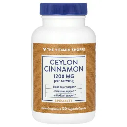 The Vitamin Shoppe, цейлонская корица, 1200 мг, 120 растительных капсул (600 мг в 1 капсуле)