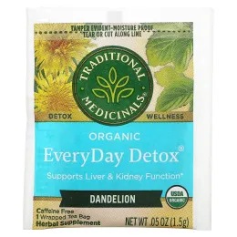 Traditional Medicinals, Organic EveryDay Detox, одуванчик, без кофеина, 16 чайных пакетиков в упаковке, 24 г (0,85 унции)