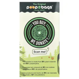 Original Poop Bags, апельсин, 8 рулонов, 15 пакетиков в каждом
