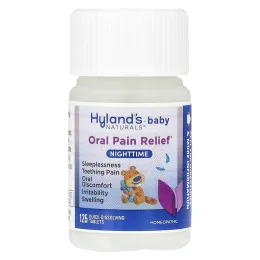 Hyland's Naturals, Для малышей, обезболивание при болях во рту, для приема на ночь, 125 быстрорастворимых таблеток