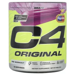 C4 / Cellucor, C4® Original, предтренировочный комплекс, со вкусом виноградного мороженого, 246 г (8,7 унции)