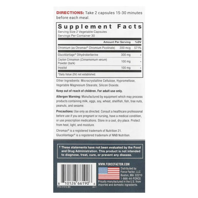 Force Factor, Ultra Berberine ™, 60 растительных капсул