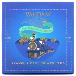 Vahdam Teas, рассыпной черный чай, летний Дарджилинг, подарочный набор, 1 жестяная банка