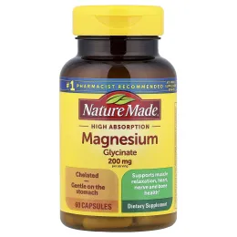 Nature Made, глицинат магния, 60 капсул (100 мг в 1 капсуле)