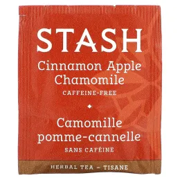 Stash Tea, травяной чай, корица, яблоко и ромашка, без кофеина, 20 чайных пакетиков, 40 г (1,4 унции)