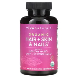 Viva Naturals, Органические волосы, кожа и ногти, 120 таблеток
