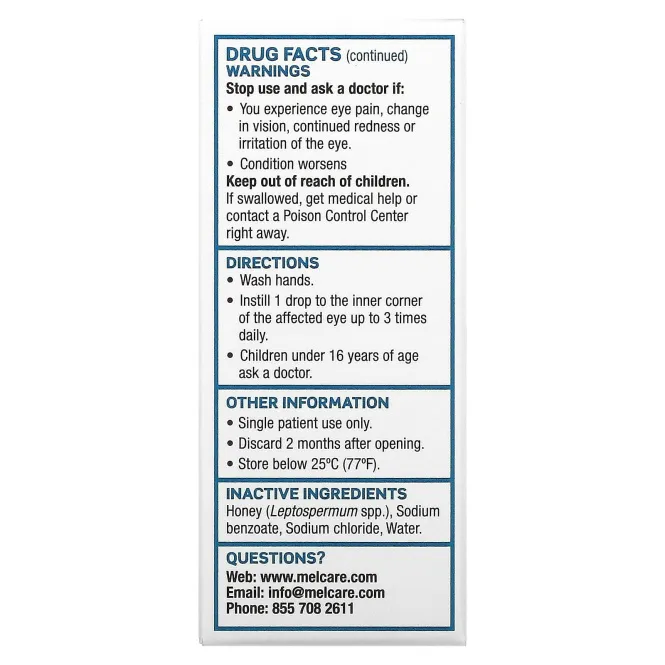 Optimel, Manuka + капли для сухих глаз, 10 мл (0,34 унции)