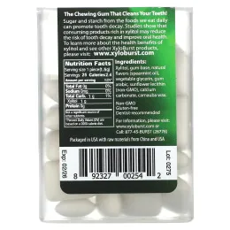 Xyloburst, ксилитоловая камедь, мятная жевательная камедь, 25 шт., 37,5 г (1,33 унции)