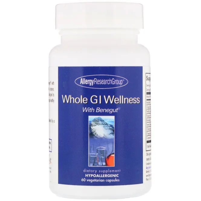 Allergy Research Group, Whole GI Wellness, для здоровой желудочно-кишечной функции, 60 вегетарианских капсул