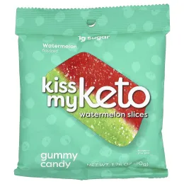 Kiss My Keto, Gummy Candy, ломтики арбуза, 6 пакетиков по 50 г (1,76 унции)