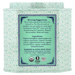Harney & Sons, кокос и мята, 30 пакетиков, 48 г (1,69 унции)