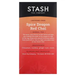 Stash Tea, Herbal Tea, Spice Dragon Red Chai, без кофеина, 18 чайных пакетиков, 36 г (1,2 унции)