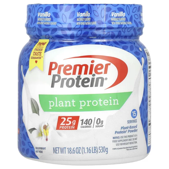 Premier Protein, Plant Protein , Vanilla, 1.16 lb (530 g)