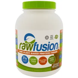 RawFusion, Гибридный протеин растительного происхождения, натуральный шоколад, 65.6 унции (1861.8 г)