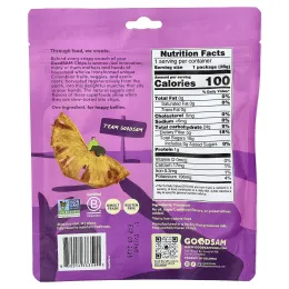 GoodSam PBC, Little Farms™, хрустящий и хрустящий ананас, ломтики ананаса, 28 г (1 унция)