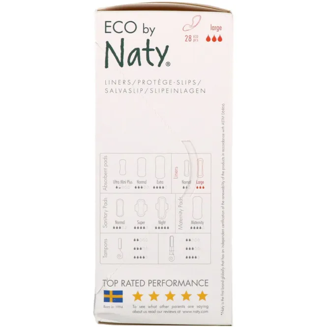 Naty, Ежедневные прокладки, большие, 28 экологических прокладок