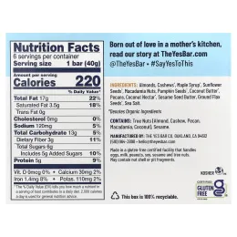 Yes Bar, Snack Bars, соленый клен и пекан, 6 батончиков по 40 г (1,4 унции)