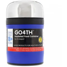 Think, Thinksport, GO4TH, изолированный контейнер для пищевых продуктов, синий, 12 унций (350 мл)