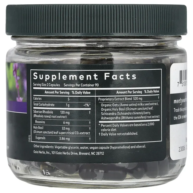 Gaia Herbs, Здоровье надпочечников, 180 веганских жидких фитокапсул