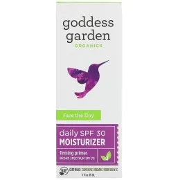 Goddess Garden, Органический продукт, Face the Day, ежедневный увлажняющий крем, укрепляющий праймер, SPF 30, 30 мл (1 ж. унц.)