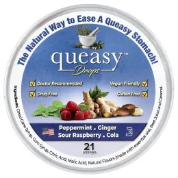 Preggie, Queasy™, капли, ассорти, 21 пастилка