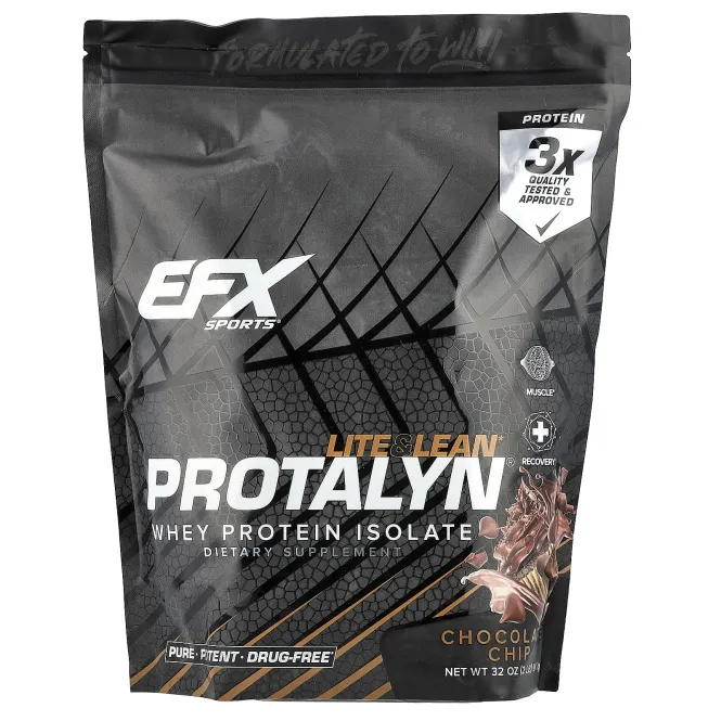 EFX Sports, Protalyn® изолят сывороточного протеина, шоколадная крошка, 907 г (2 фунта)