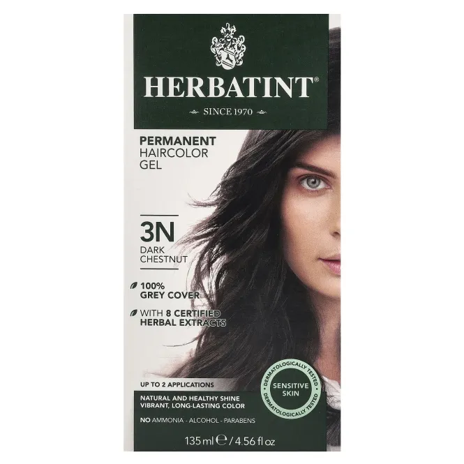 Herbatint, Перманентная краска для волос, 3N, темный каштан, 4,56 жидкой унции (135 мл)