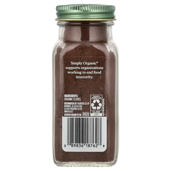 Simply Organic, гвоздика, молотая, 80 г (2,82 унции)