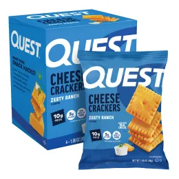 Quest Nutrition, крекеры с сыром, пикантный вкус, 4 пакета по 30 г (1,06 унции)