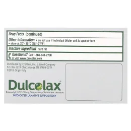 Dulcolax, лечебные слабительные свечи, 28 свечей в форме удобной формы