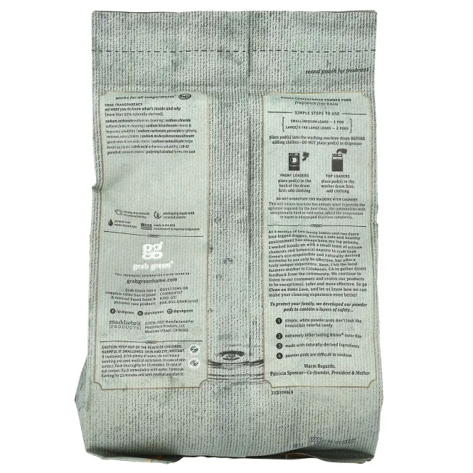 Grab Green, Stoneworks, капсулы со стиральным порошком, дождь, 50 стирок, 1,65 ф. (750 г)