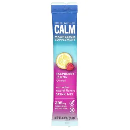 Natural Vitality, Calm, смесь для приготовления напитка с магнием, малина и лимон, 30 пакетиков по 3,3 г (0,12 унции)