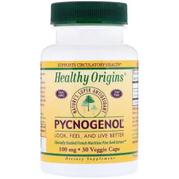 Healthy Origins, Пикногенол, 100 мг, 30 вегетарианских капсул