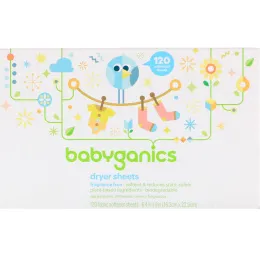 BabyGanics, Салфетки с пропиткой мягчителем, не содержат отдушек, 120 салфеток с мягчителем ткани