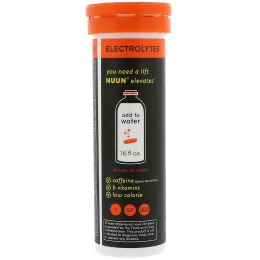 Nuun, Энергия, шипучий электролит и кофеин, манго и апельсин, 10 таблеток