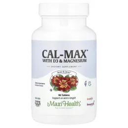 Maxi Health, Cal-Max™, с витамином D3 и магнием, 90 таблеток
