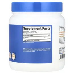 Nutricost, L-лизин, без добавок, 500 г (17,9 унции)