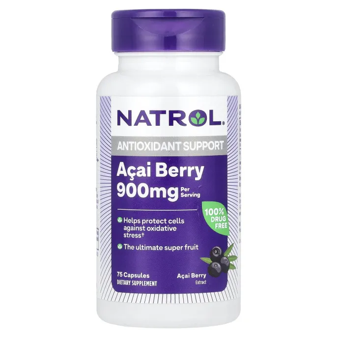 Natrol, Ягоды асаи, 1000 мг, 75 вегетарианских капсул